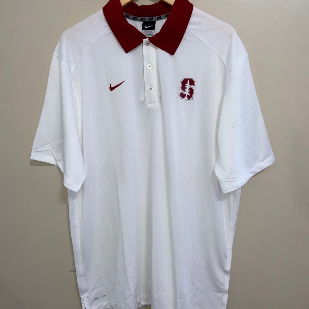 Nike Stanford Cardinal Team Issue Sideline Football Polo Golf Shirt 2XL 716254